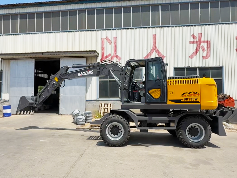 寶鼎BD135輪式挖掘機(jī)，無氣路+碟剎橋
